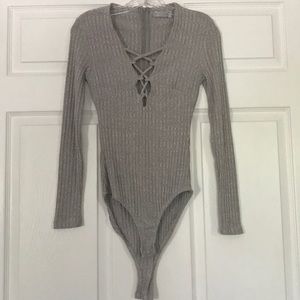 Gray body suit